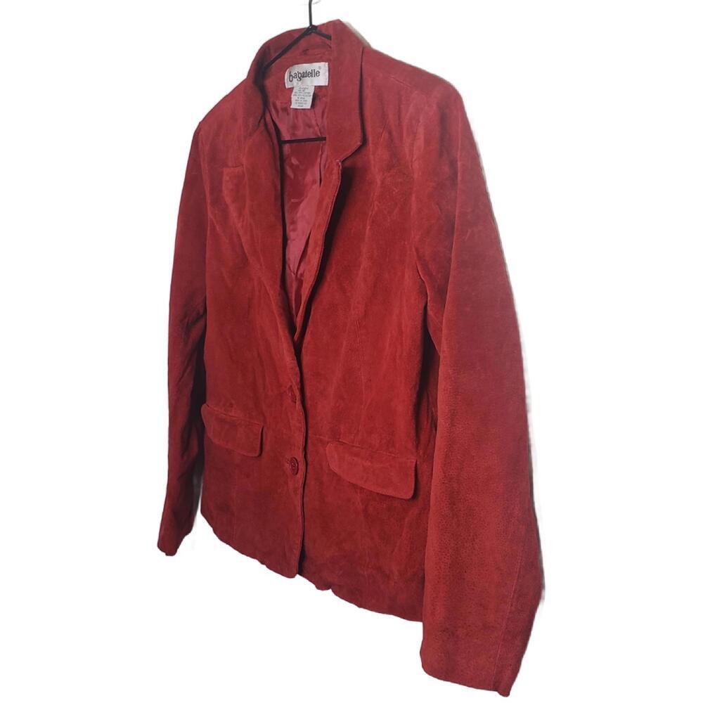 Vtg Bagatelle Women's Sz 10 Auburn Genuine Leather Buttoned Collared Jacket(1819 - Picture 3 of 7